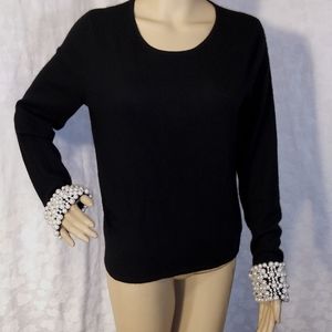 Bloomingdale's Cashmere Embellished Cuff Sweater